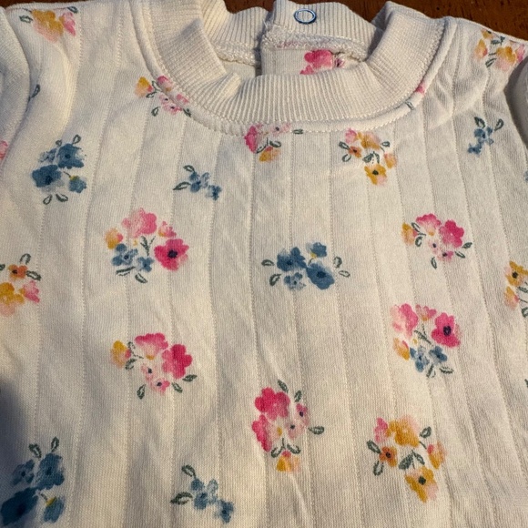 Carters Baby Girl Floral Dress Size 18M Ivory Long Sleeves NEW - Picture 5 of 6